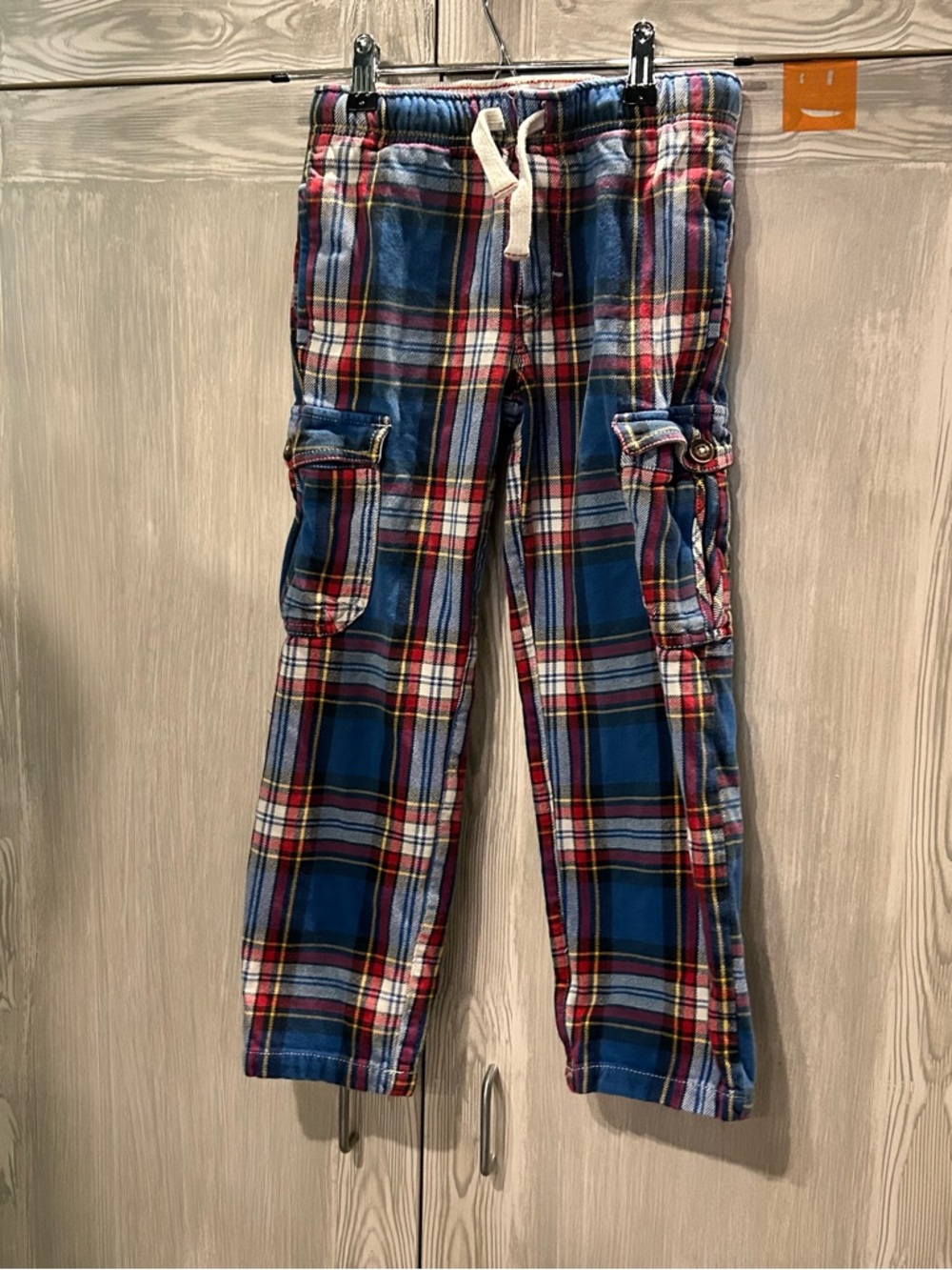 Mini Boden Blue Red Plaid Cargo Pants
